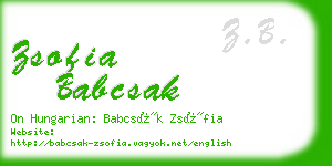 zsofia babcsak business card